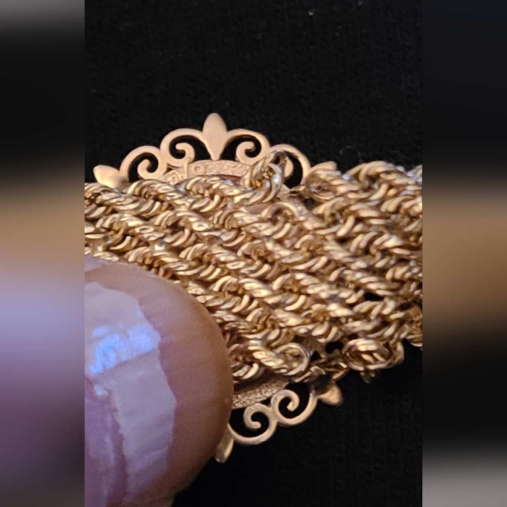 Tri-Color 14k, 8g Gold Rope Chains Angel Bracelet. Yellow, White, Rose Gold - Picture 9 of 12